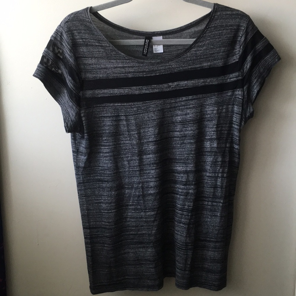 H&M black & grey top